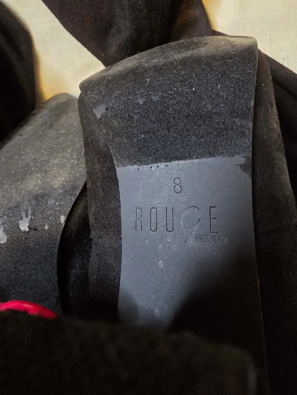 Rouge Helium Women's Black Faux Suede Over The Knee High Heel Boots Size 8